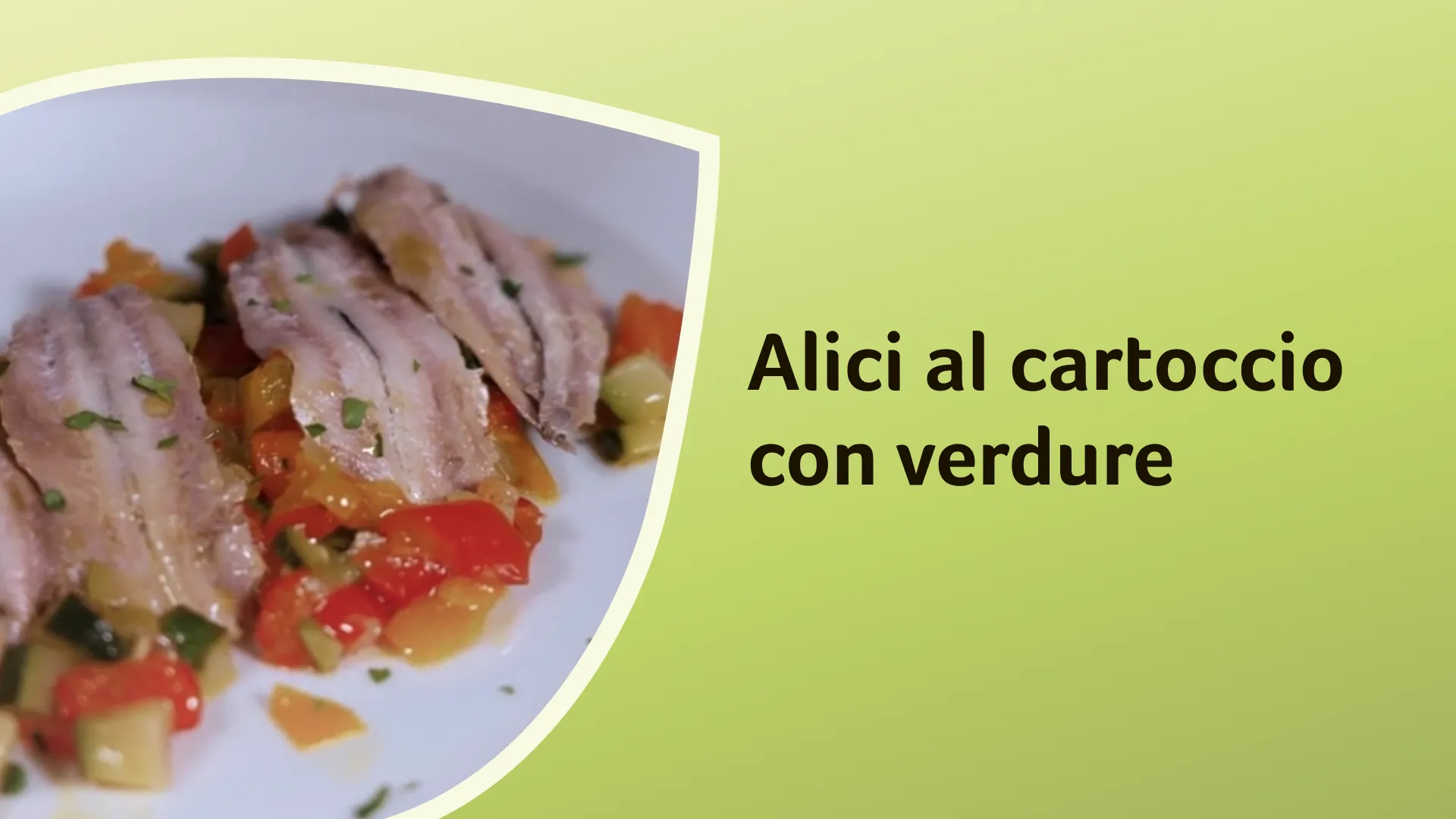 piatto di alici sopra un letto di verdure