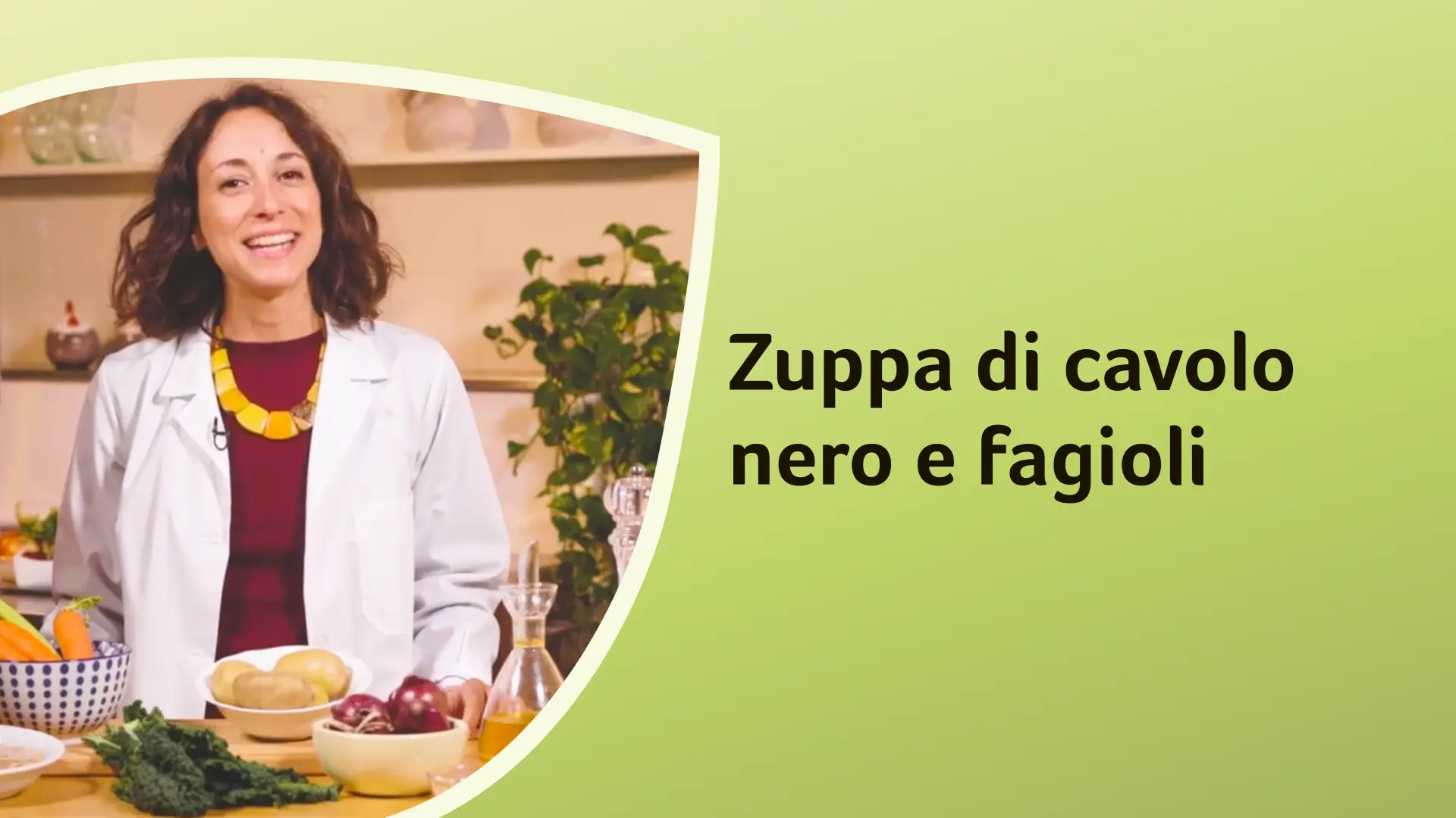 La dottoressa Chielli pronta a spiegarci come preparare una zuppa di cavolo nero e fagioli