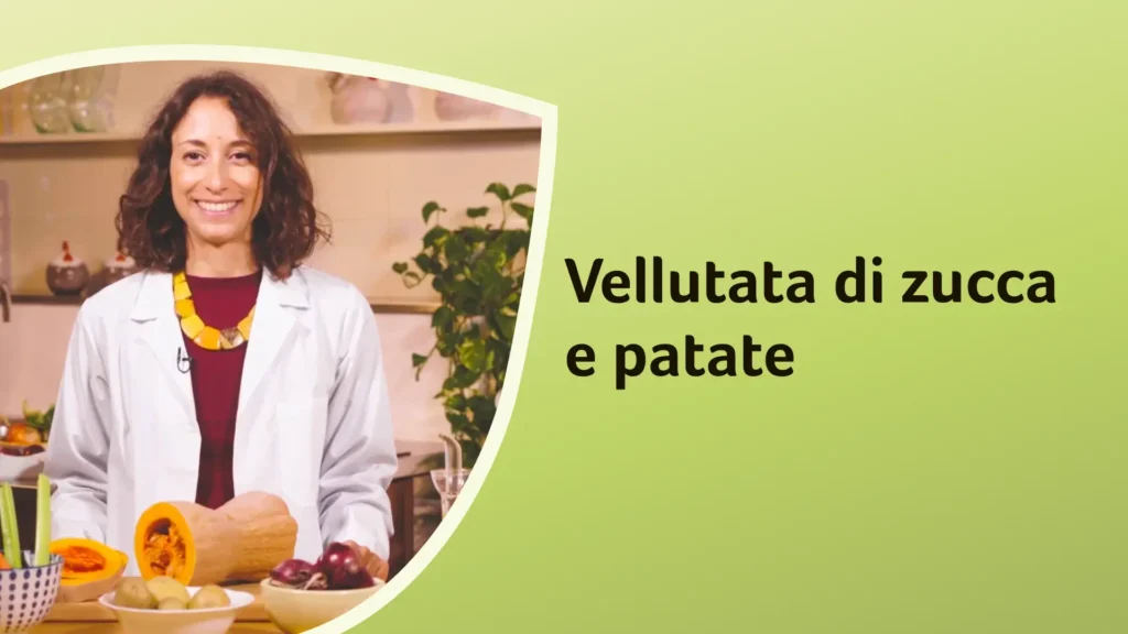 La dottoressa Chielli pronta a spiegarci come preparare una vellutata di zucca e patate